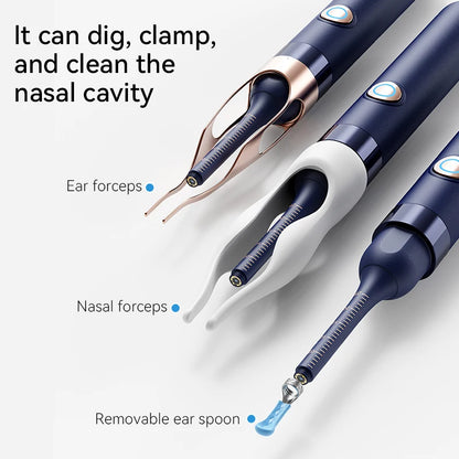 Ear Wax Removal Tool Camera Waterproof Ear Cleaner with Camera Visual Ear Pick Tweezers Wax Remover Ear Cleaning Kit for Family