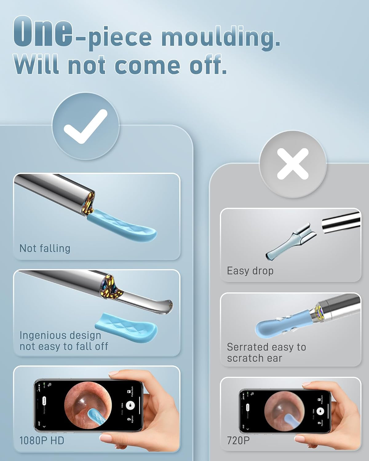 Ear Wax Removal, Ear Cleaner with Camera and Light, FSA - HSA Eligible, Ear Wax Removal Tool Camera with 1080P, Ear Cleaning Kit with 6 Spoons